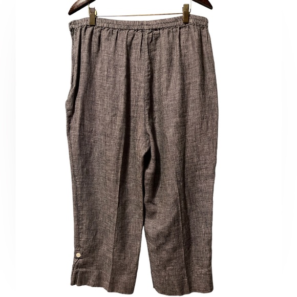 Vintage goodclothes Collection 100% Linen Cropped Pants, Black White Chevron |16 - Picture 6 of 8